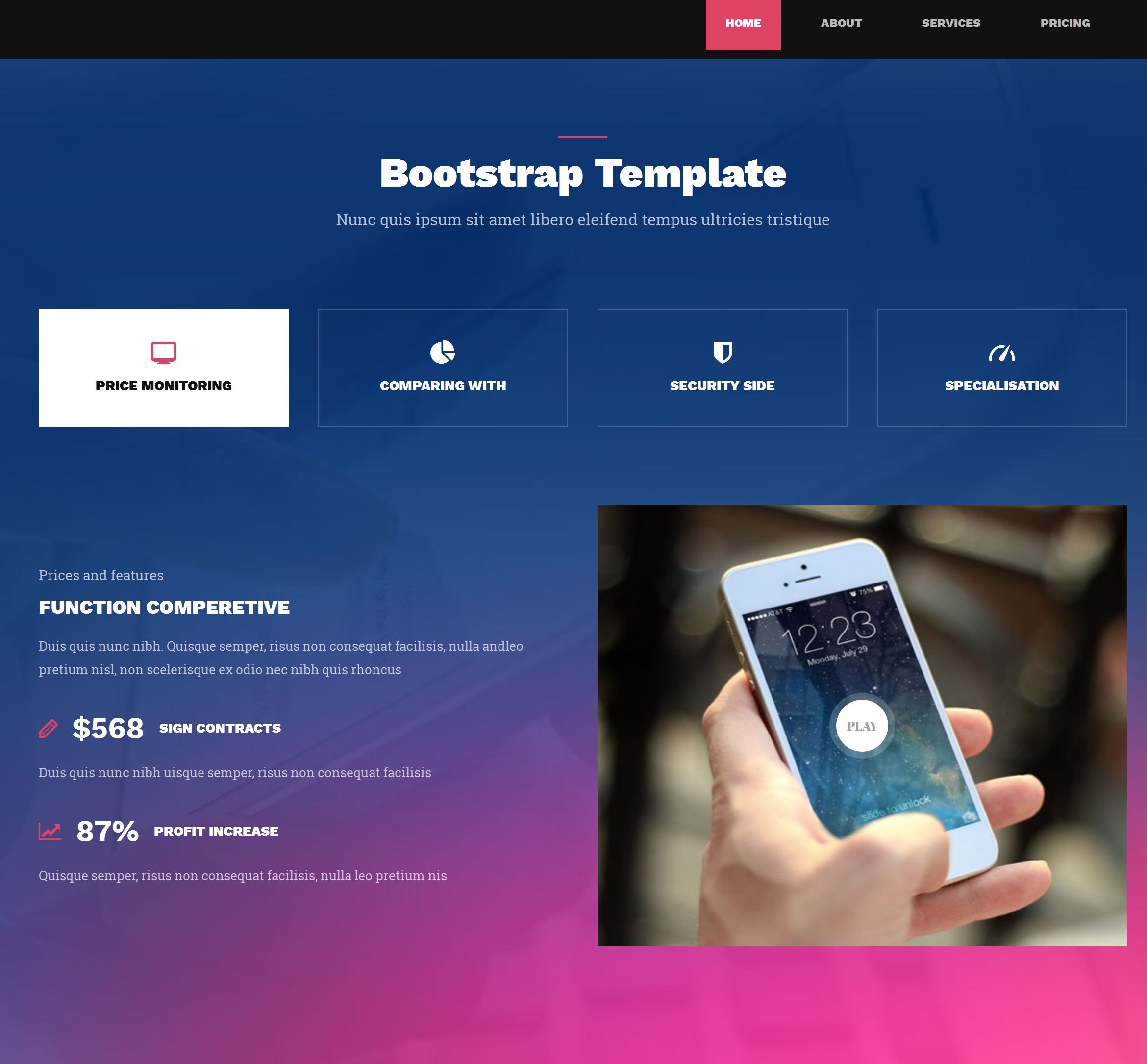 HTML5 Bootstrap OnePage Theme