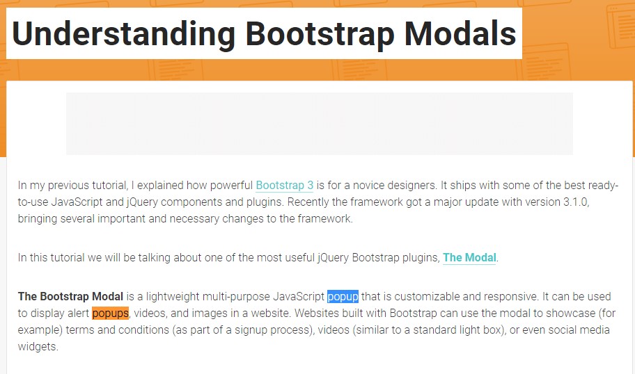  An additional  helpful  information  concerning Bootstrap Modal Popup